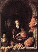 Woman Peeling Carrot Gerrit Dou